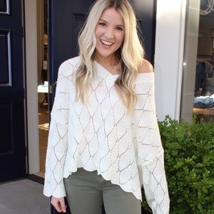 White loose fitting sweater